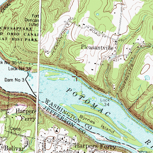 Topographic Map of Long Canal (historical), MD