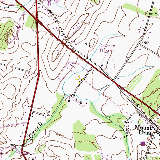 Topographic Map of Mason-Dixon Dragway, MD