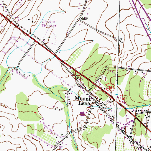 Topographic Map of Mount Lena Graveyard, MD