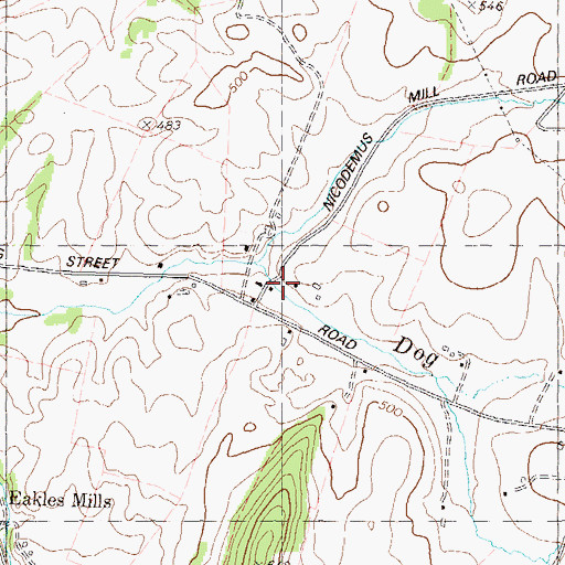 Topographic Map of Springvale, MD