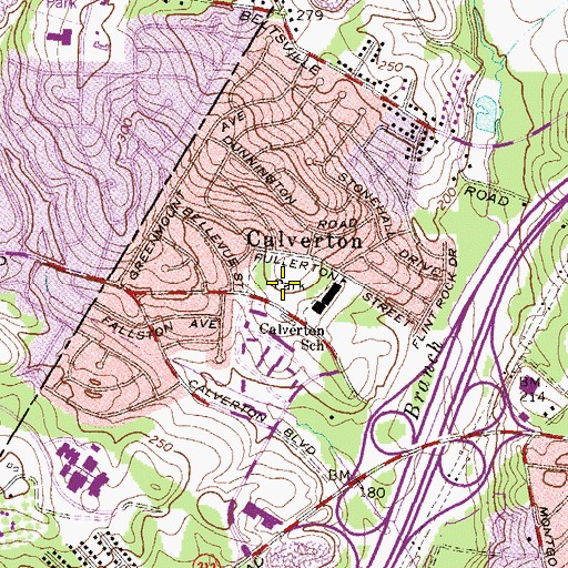 Topographic Map of Calverton Park, MD