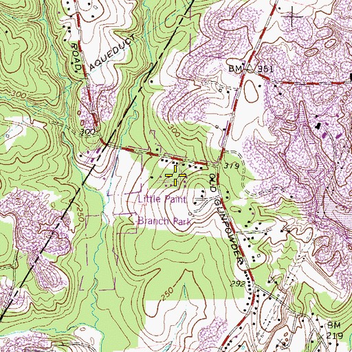 Topographic Map of Greencastle Manor, MD