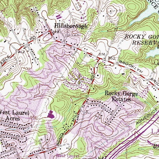 Topographic Map of McCahill Estates, MD