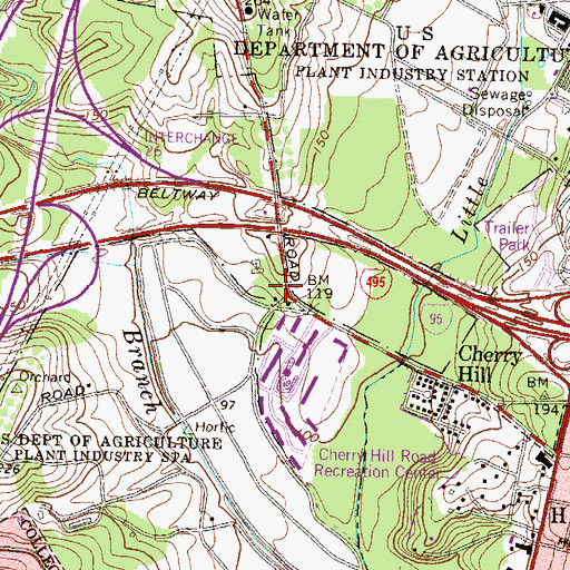 Topographic Map of Paint Branch School (historical), MD