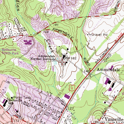 Topographic Map of Saint Joseph Cemetery, MD