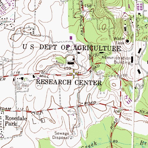 Topographic Map of United States Department of Agriculture Research Center, MD