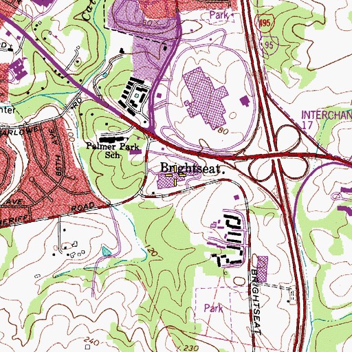 Topographic Map of Arena Plaza Shopping Center, MD