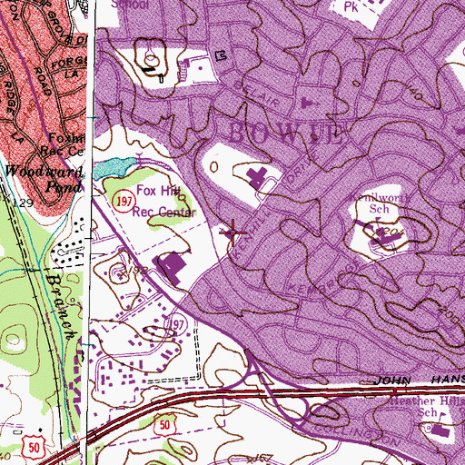 Topographic Map of Belair Church of Christ, MD
