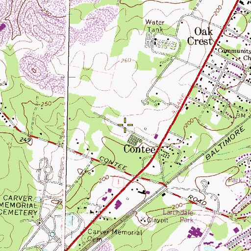 Topographic Map of Bray Green Industrial Park, MD