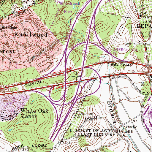 Topographic Map of Interchange 27, MD
