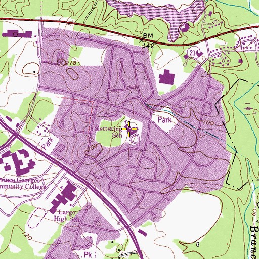 Topographic Map of Kettering Elementary School, MD