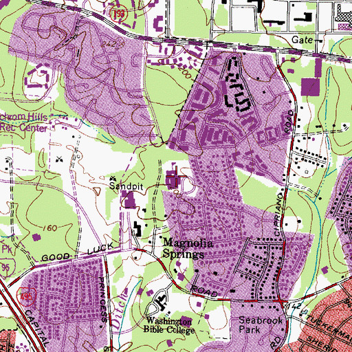 Topographic Map of Magnolia Elementary School, MD