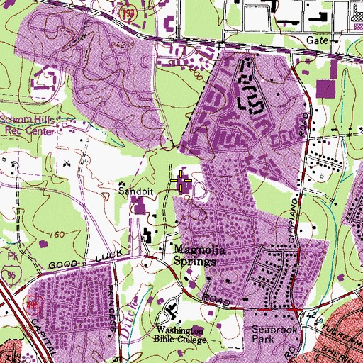 Topographic Map of Magnolia Elementary School, MD