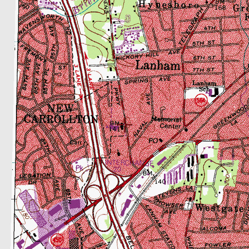 Topographic Map of Old Lanham School (historical), MD