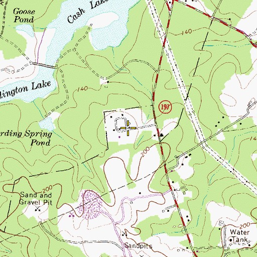 Topographic Map of Sandy Hill Acres, MD