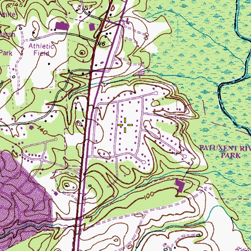 Topographic Map of Sherwood Manor, MD
