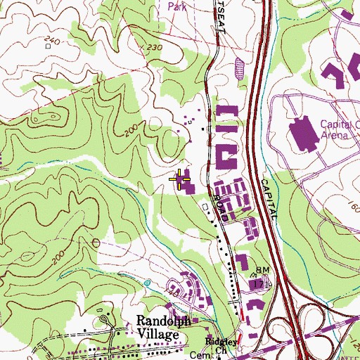 Topographic Map of Thomas G Pullen Creative and Performing Arts K - 8 School, MD