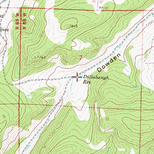 Topographic Map of Dillabaugh Reservoir, CO