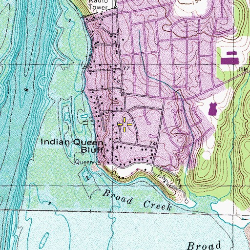 Topographic Map of Indian Queen Estates, MD