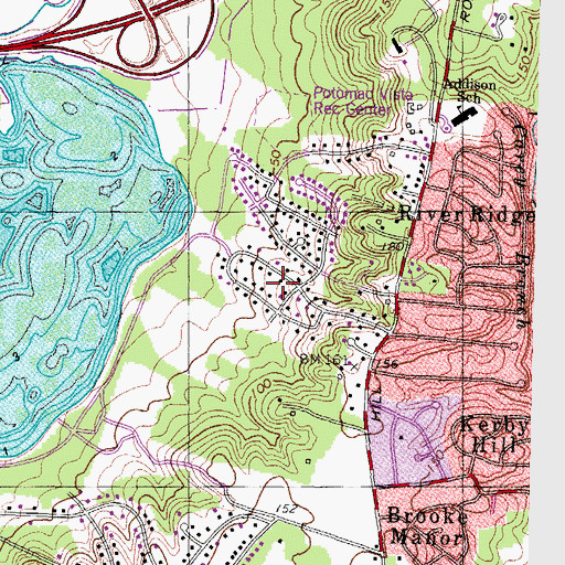 Topographic Map of Potomac Vista, MD