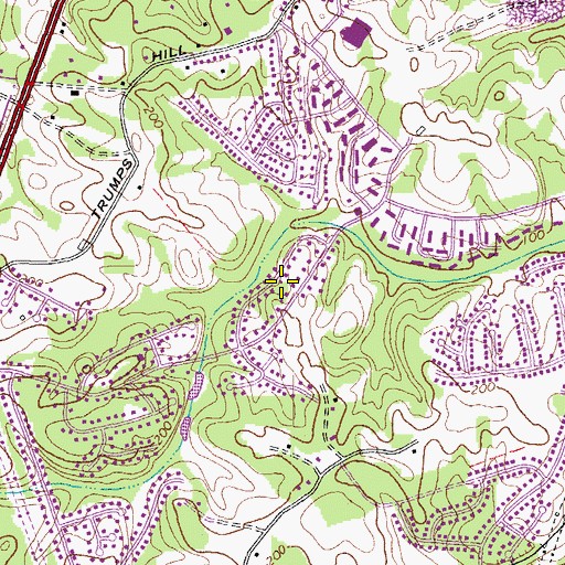 Topographic Map of Brandywine County, MD
