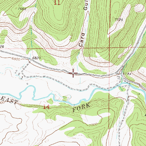 Topographic Map of Card Gulch, CO