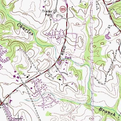 Topographic Map of Mellwood Pond Community Park, MD