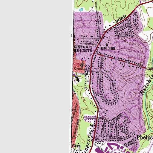 Topographic Map of North Forestville Elementary School, MD
