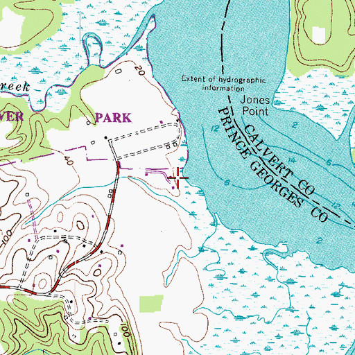 Topographic Map of Bowling Landing, MD