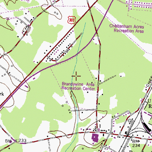 Topographic Map of Brandywine Area Recreation Area, MD