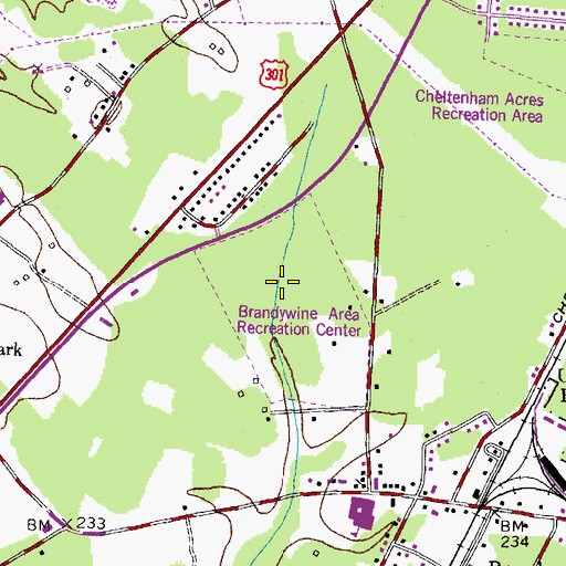 Topographic Map of Brandywine Area Recreation Area, MD