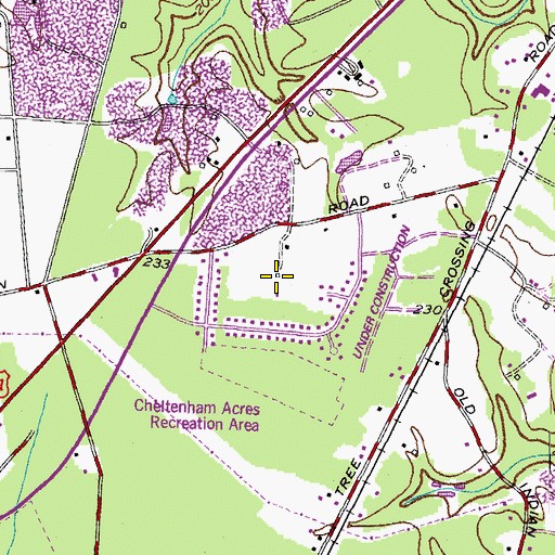 Topographic Map of Cheltenham Acres, MD