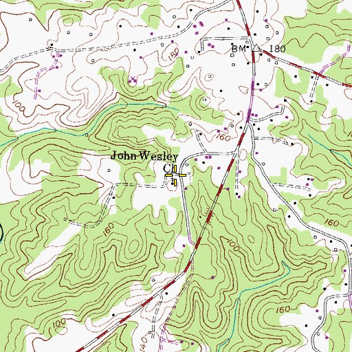 Topographic Map of Christ United Methodist Church Cemetery, MD