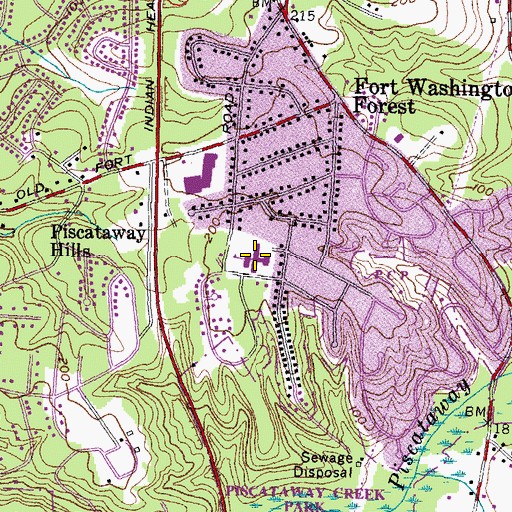 Topographic Map of Fort Washington Forest Elementary School, MD
