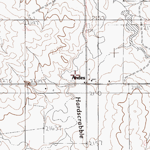 Topographic Map of Andes School (historical), MT