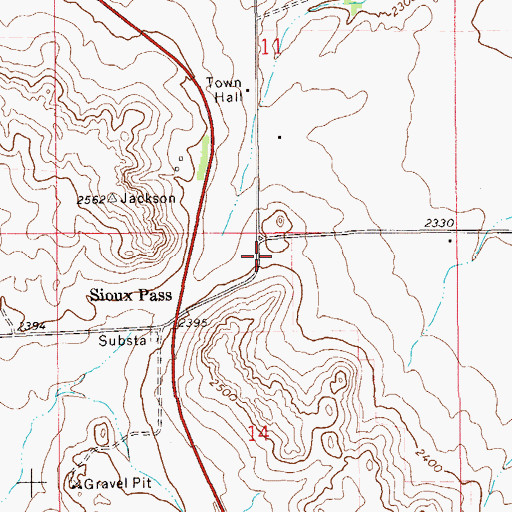 Topographic Map of Sioux Pass School (historical), MT