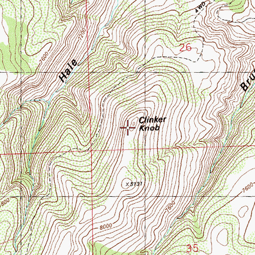 Topographic Map of Clinker Knob, CO