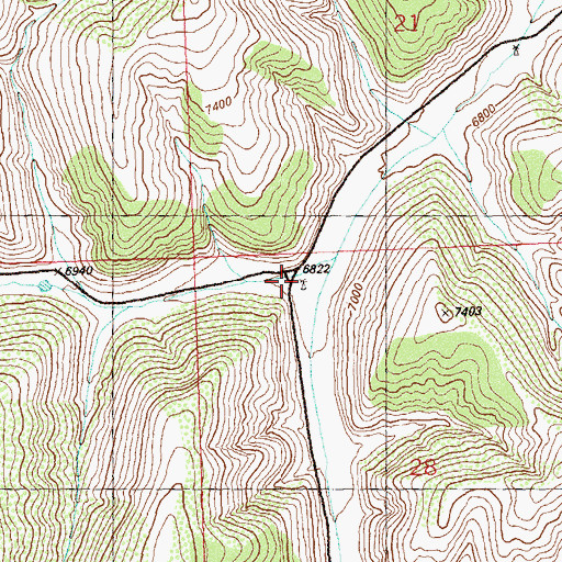 Topographic Map of Dickman Draw, CO