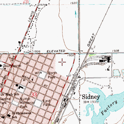 Topographic Map of Fischer Park, MT