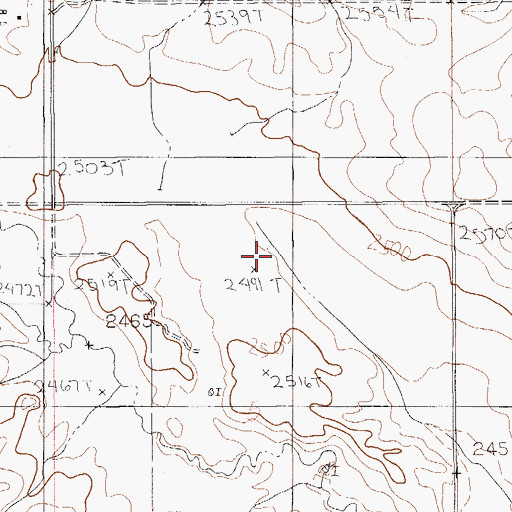 Topographic Map of Richland County, MT