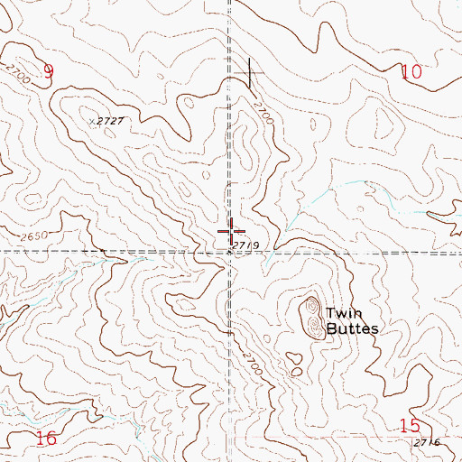 Topographic Map of Twin Buttes School (historical), MT