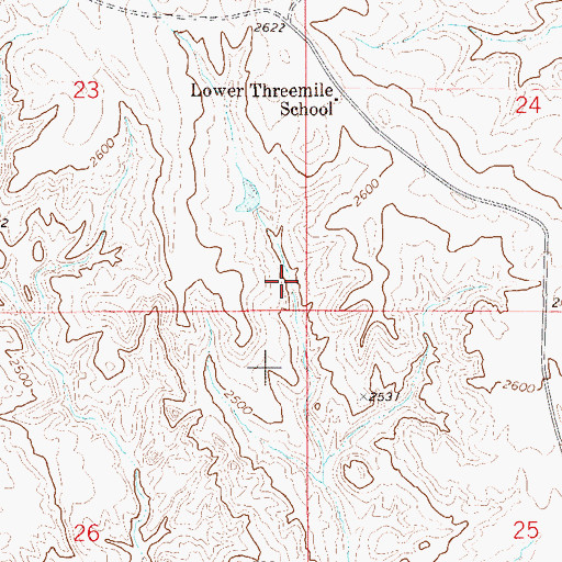 Topographic Map of Wolf Point School (historical), MT