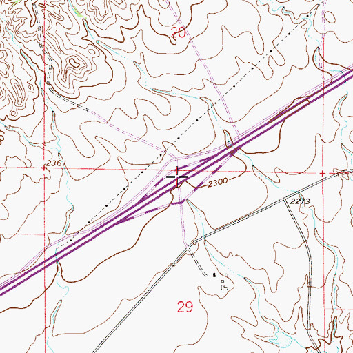 Topographic Map of Interchange 198, MT