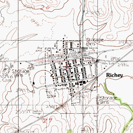 Topographic Map of Richey Historical Museum, MT