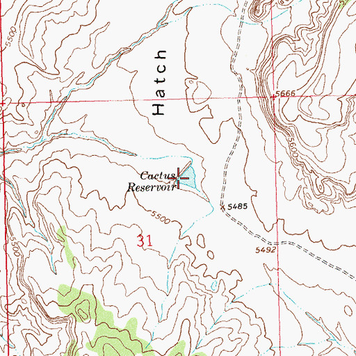 Topographic Map of Cactus Reservoir, CO