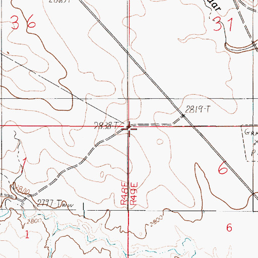 Topographic Map of Hazel School (historical), MT