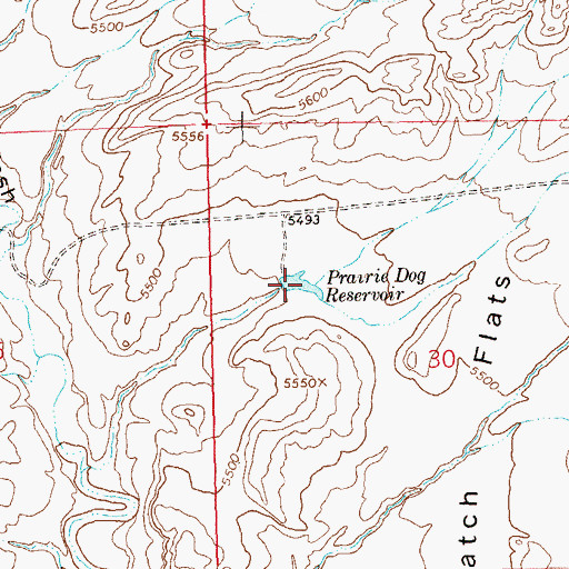 Topographic Map of Prairie Dog Reservoir, CO