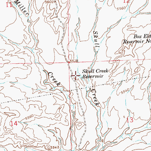 Topographic Map of Skull Creek Reservoir, CO