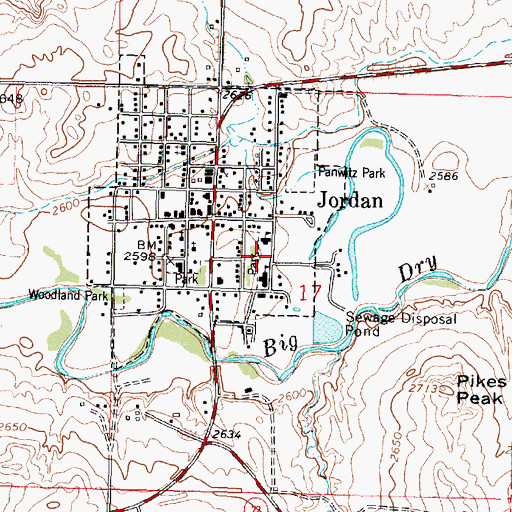 Topographic Map of Jordan Elementary School, MT