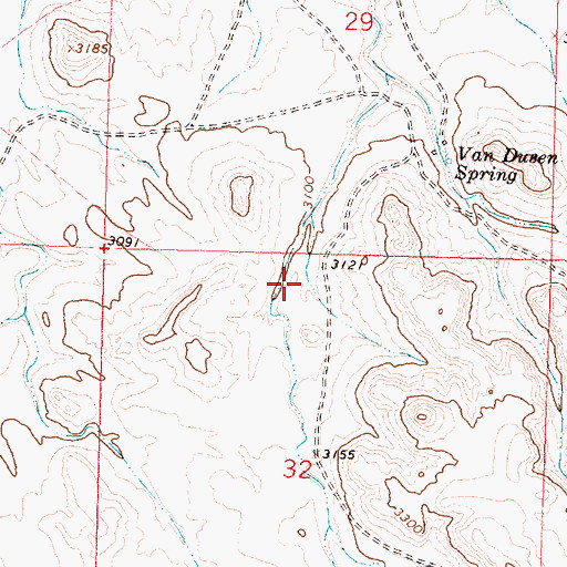 Topographic Map of Garfield Post Office (historical), MT